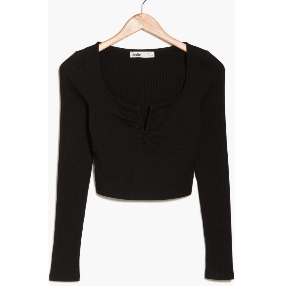 ❤️ Elodie Ribbed Notch Neck Top - Picture 8 of 8